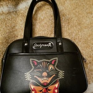 Sourpuss Bowler Purse Retro Kitty